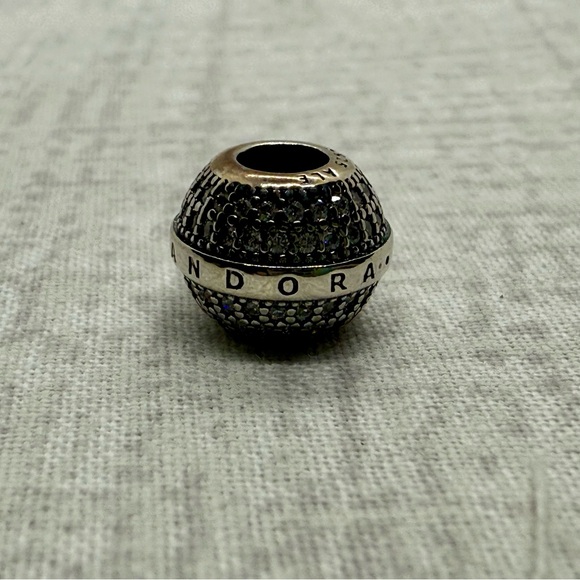 NWOB Pandora Sterling Silver Pavé Ball Charm - Picture 3 of 3